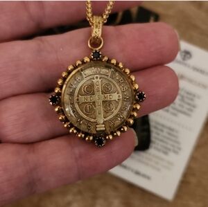 Virgins Saints & Angels San Benito Necklace NWT Goldtone/925